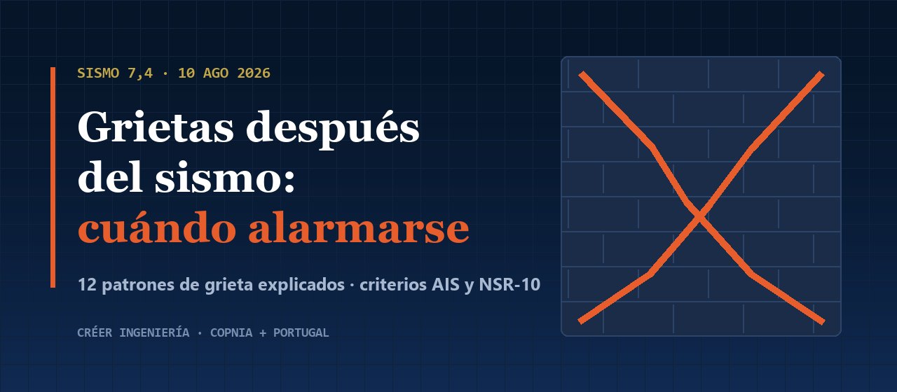 Grietas después del sismo en Colombia: cuándo alarmarse — guía CRÉER