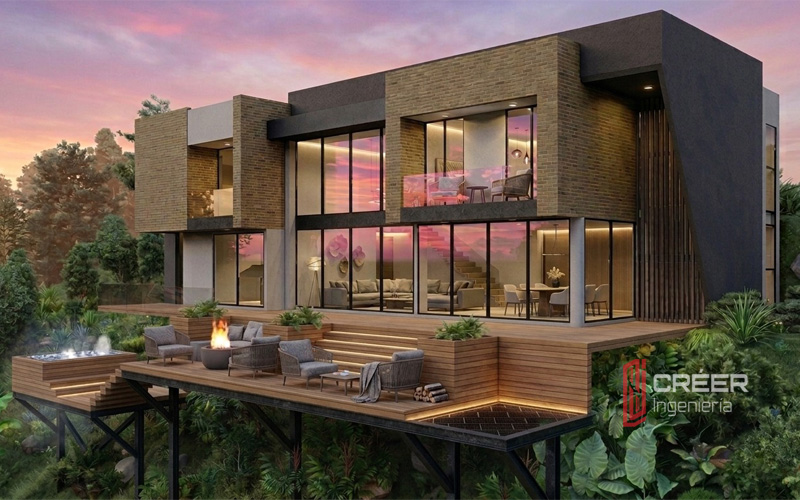 Casa El Corozal en Circasia, Quindío — Coordinación BIM 3D estructura y tuberías CRÉER