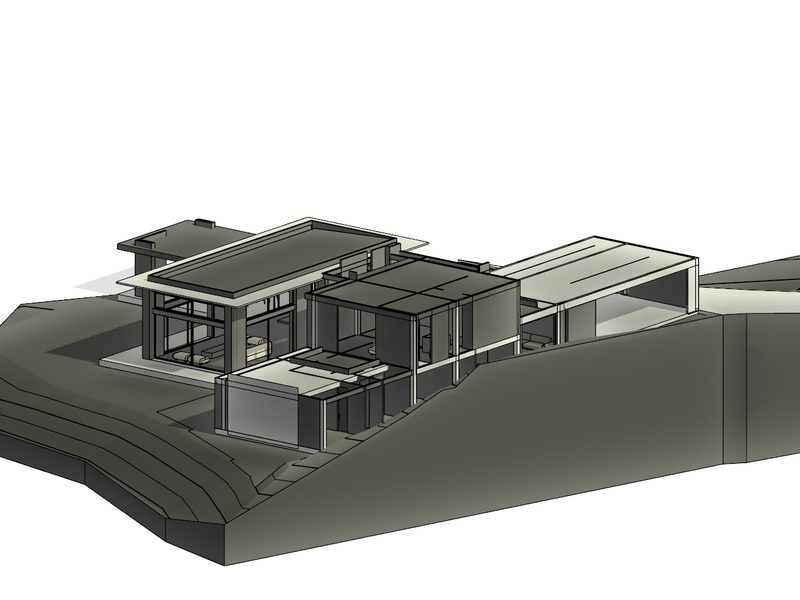 Casa campestre en Pereira, modelo 3D sobre el terreno