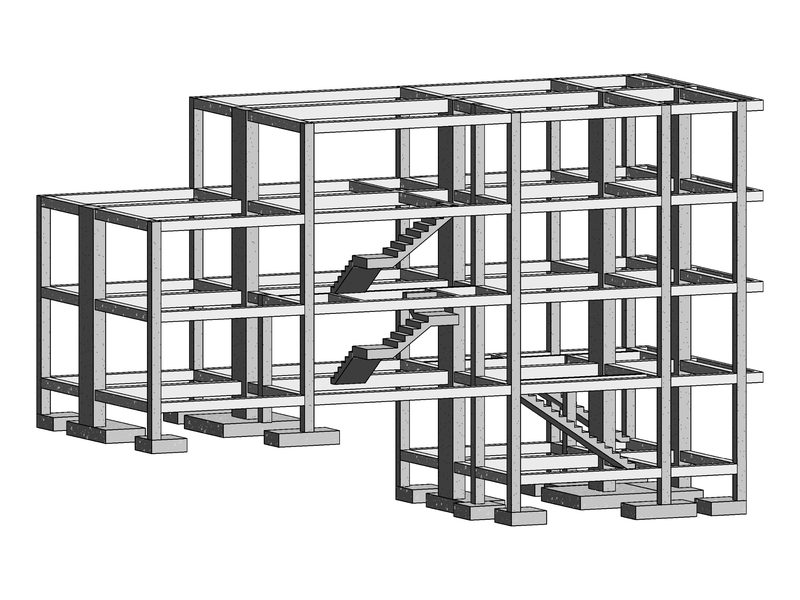 Modelo de reforzamiento de vivienda de cuatro pisos en Armenia
